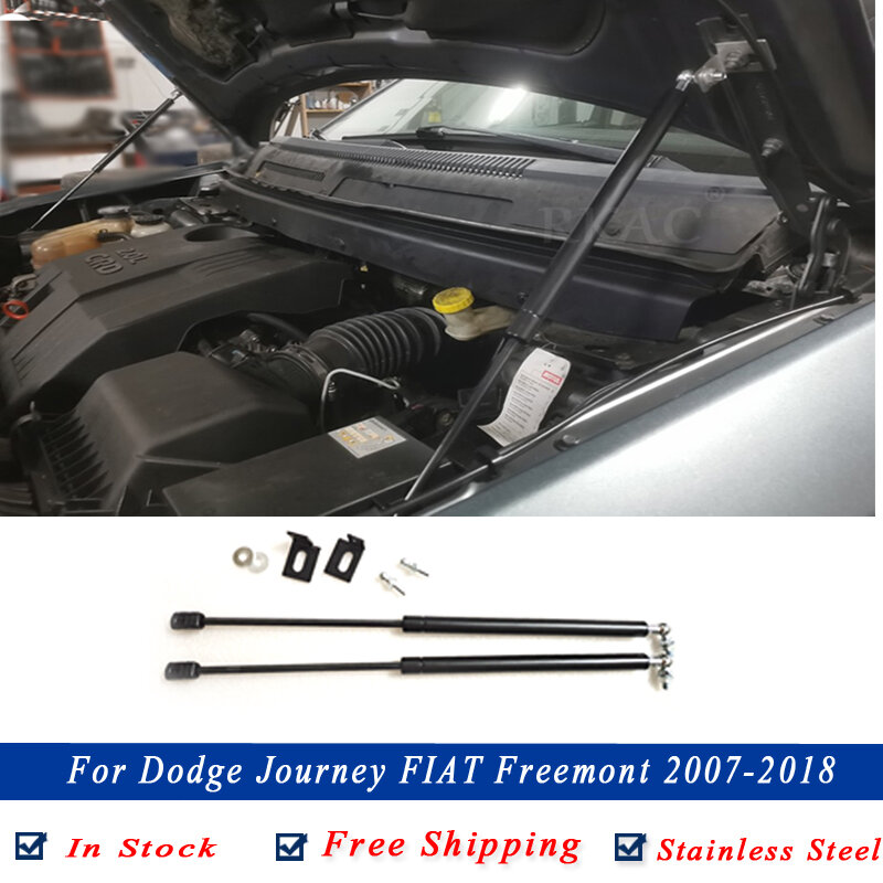 2Pcs Car Gas Shock Hood Strut Damper Front Engine Hood Support Rod Lift for Dodge Journey FIAT Freemont 2007-2018 accessories