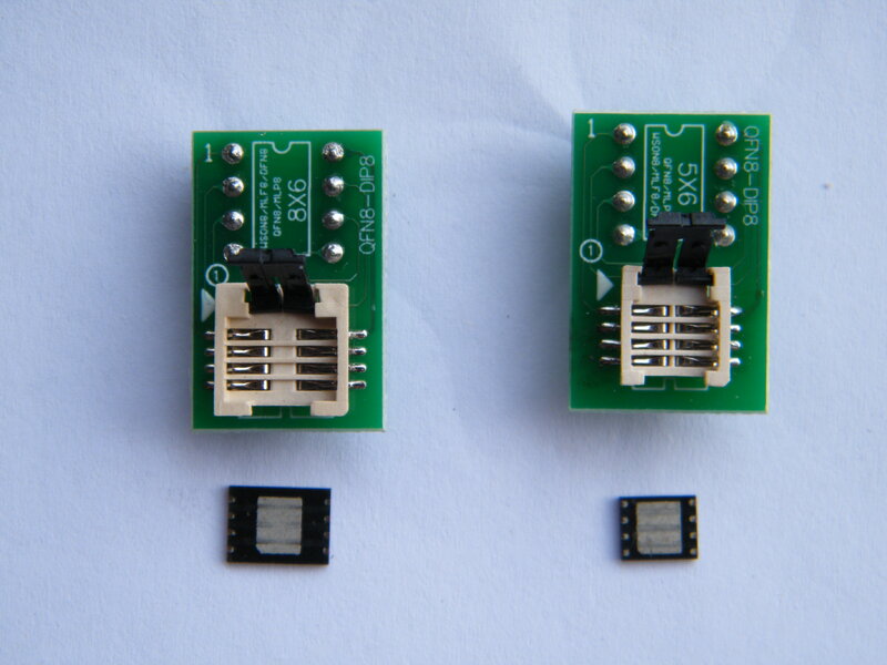 Soket/adaptor QFN8 /WSON8/MLF8/MLP8/DFN8 ke DIP8 6*5MM dan Chip 8*6MM asli untuk T48 TL866II RT809F/H CH341A EZP2019/2023