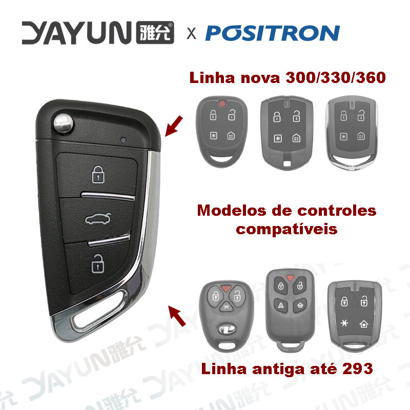 YAYUN-llave de 3 botones con alarmas Positron Px40 Cyber Exact Fx Line 293 y 360 para Ford Chevrolet Fiat Hyundai Honda