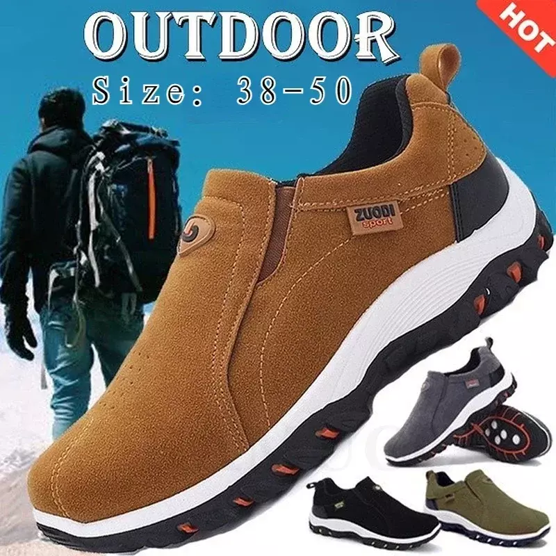 2023 New Outdoor Hiking Camping Light Running Jogging Casual Sports Men's Shoes Non-slip Loafers Hiking Shoes Large Size 38-50