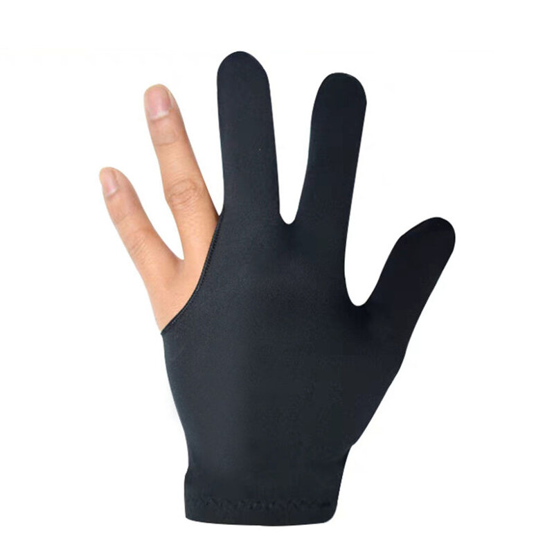 1 szt. Trzy palce rękawica do snookera elastyczna lewego prawego ręczna rękawica bilardowa antypoślizgowy akcesoria Fitness rękawice treningowe bilardowego