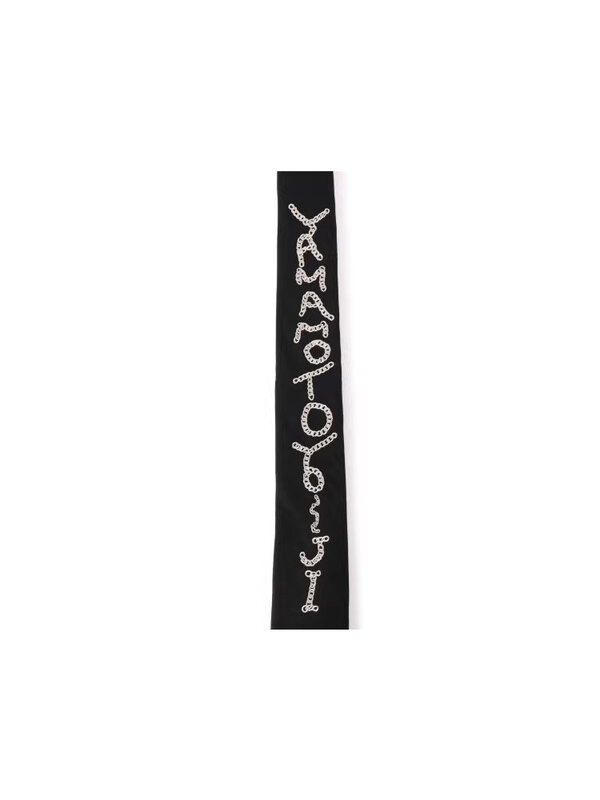 Bordado Yohji Yamamamoto gravata para homens e mulheres, acessório unissex, estilo escuro