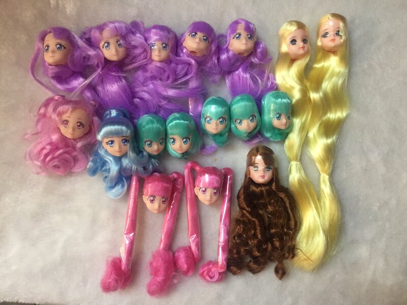 Cabezas de muñeca de plástico suave para niña, cabeza de muñeca de Licca 1/6 BJD, accesorios para muñecas DIY 1:6, juguete para niños