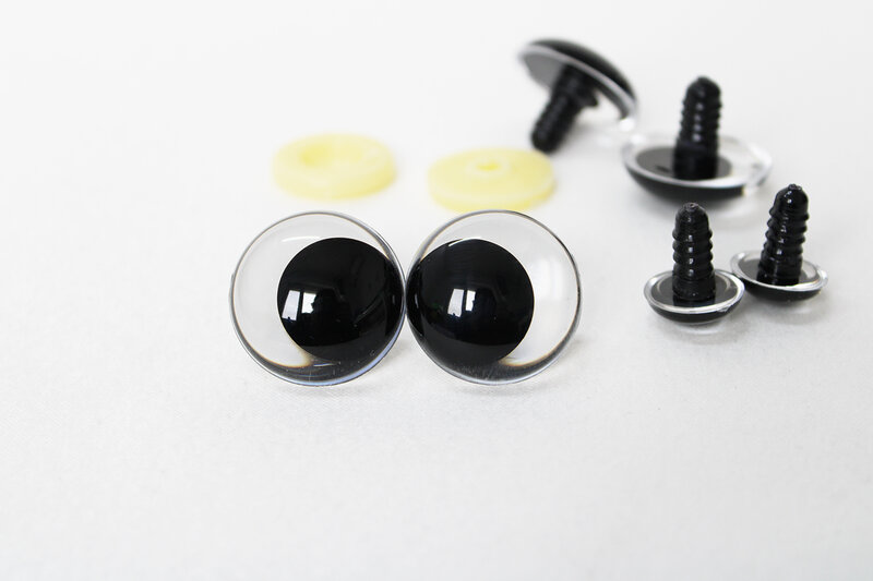 Прозрачные круглые Мультяшные глаза для игрушек, безопасные глаза с шайбой handpress, 20 шт., 12 мм 14 мм 16 мм 18 мм 20 мм 23 мм 28 мм