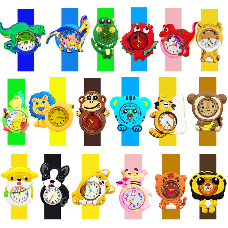 어린이 만화 시계, 아기 학습 시간 장난감, 어린이 슬랩 시계, 소년 소녀 시계, 2-15 세 어린이용 생일 선물, 도매