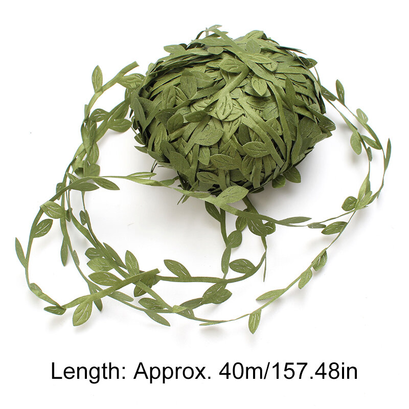 40m Simulation Fabric Willow Leaf Diy Woven Handmade Wreath Garland Home Garden Wedding Party Willow Leaf Ornaments Accessories