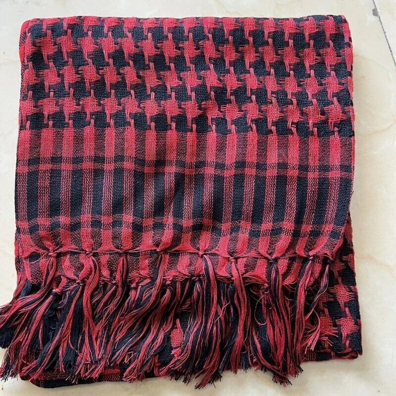 Freeshipping Turban Muslim Scarf For Men Hijab Kerchief Crochet Shawl Jewish Knit Headscarf Tassels Cotton Islam Pakistan Arab