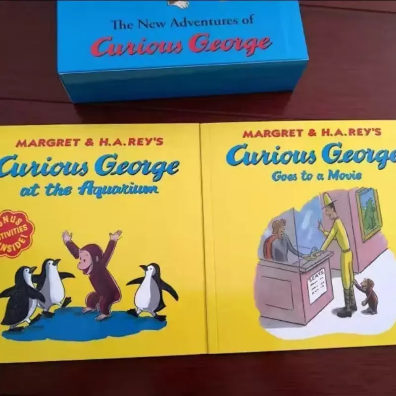 Juego de 16 Libros de cuentos para niños, cuentos de Educación Temprana, Monkey Curious, George, famoso