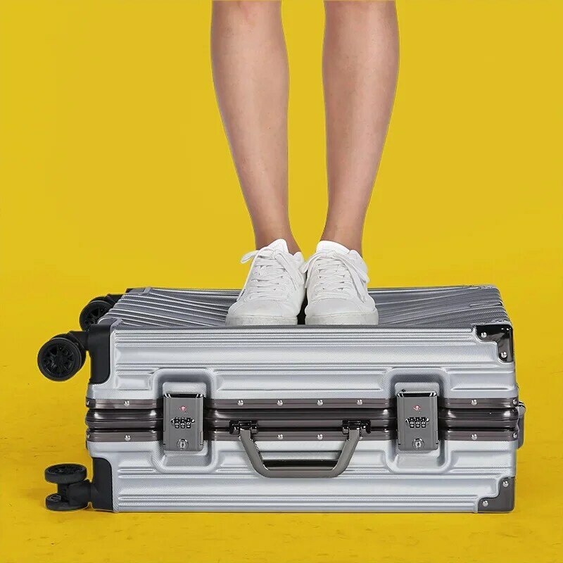 Bagaż na kółkach aluminiowa rama tocząca się walizka 20 24 26 28-calowy walizka na kółkach podróżny zamek szyfrowy przenoszenia bagażu