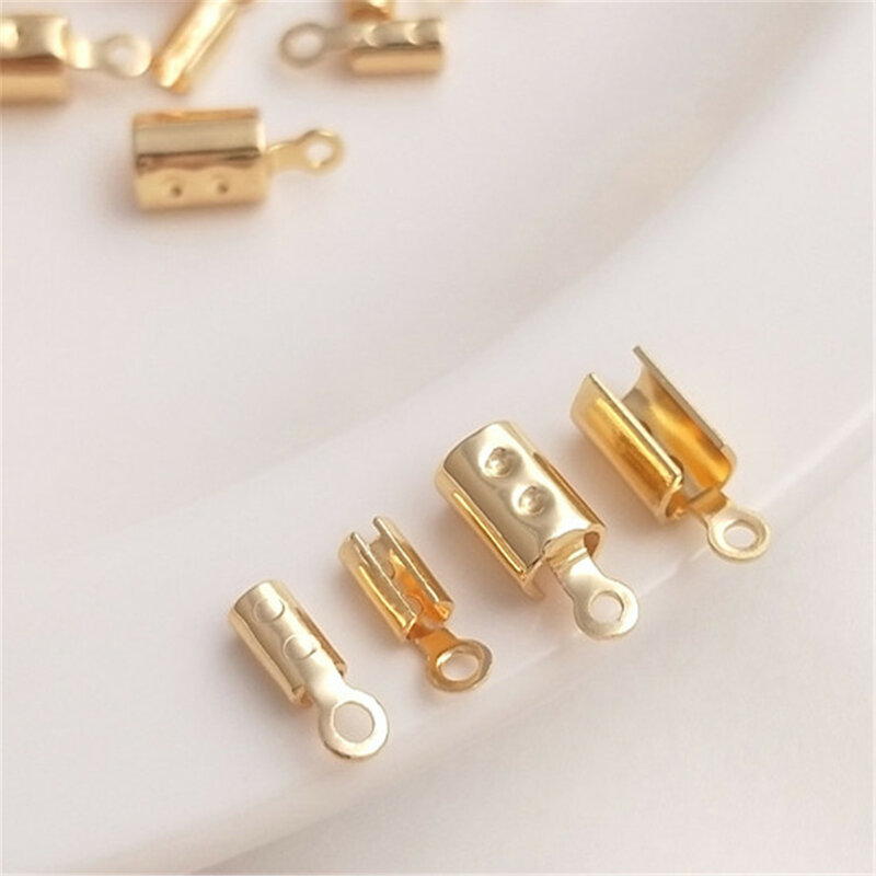 14 Karat vergoldete Beschläge ver kupfertes Gold rundes Clip Leders eil rundes Seil Mailänder Linie Verbindung Verschluss schnalle DIY-Material