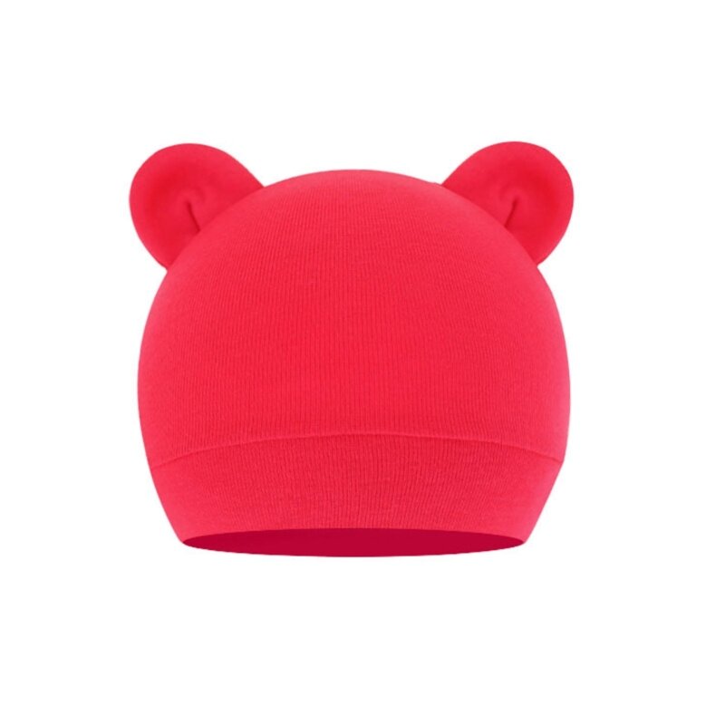 Шапка для новорожденных, милая теплая хлопковая шапка с медведем, детские больничные шапки, шапки для мальчиков и девочек,