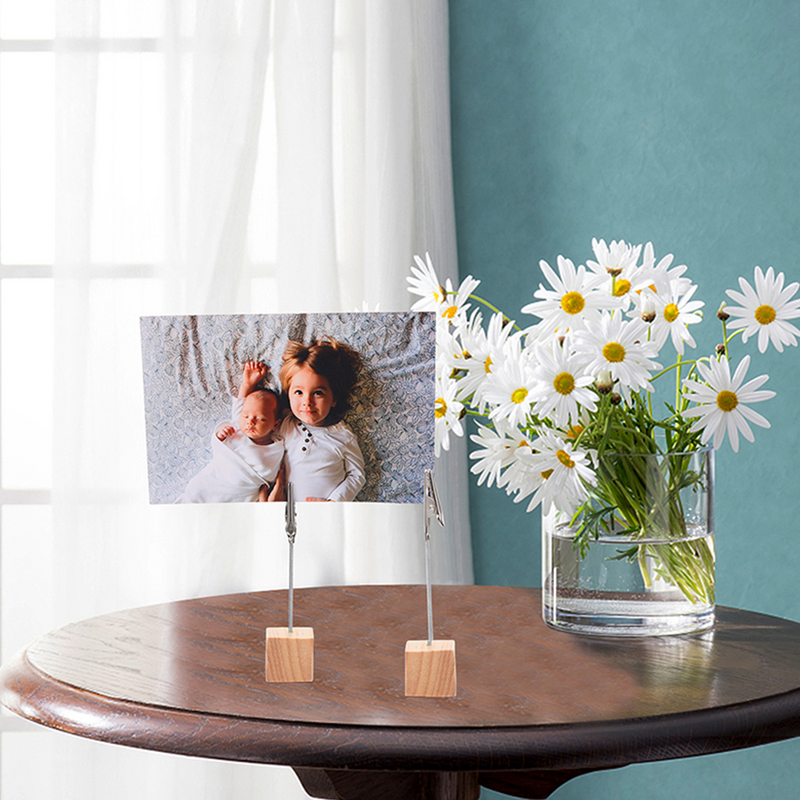 Holder Table Holders Number Card Wedding Clip Memo Clips Photo Picture Wooden Stands Tables Stand Cube Paper Business Display