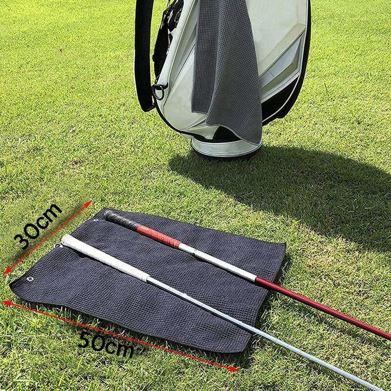 Golfs Towel Waffle Pattern Cotton with Carabiner Cleaning Cleans Towels Balls Hook Clubs Towel Golf Microfiber Hands D5O2