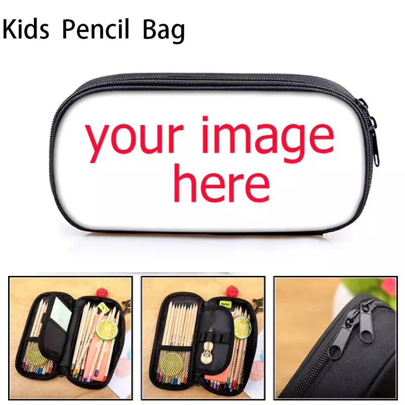 Anpassen Ihre Logo/Name/Bild Kosmetische Fällen Cartoon Muster Bleistift Tasche Teenager Jungen Mädchen Stationäre Tasche Bleistift Halter