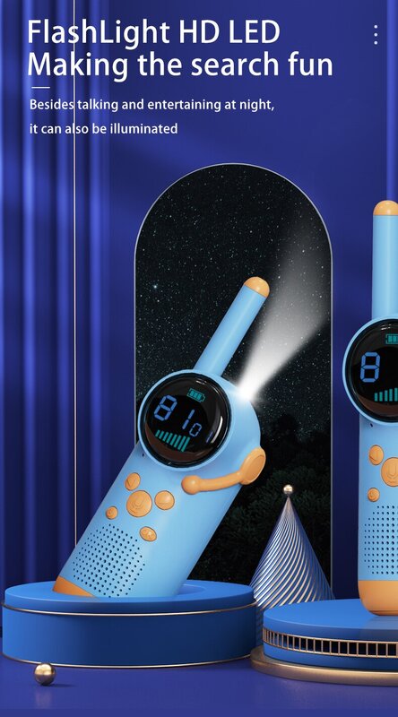 D22 walkie-talkie para niños, juguetes de regalo para niños y niñas, 8/20/22 canales, linterna LED