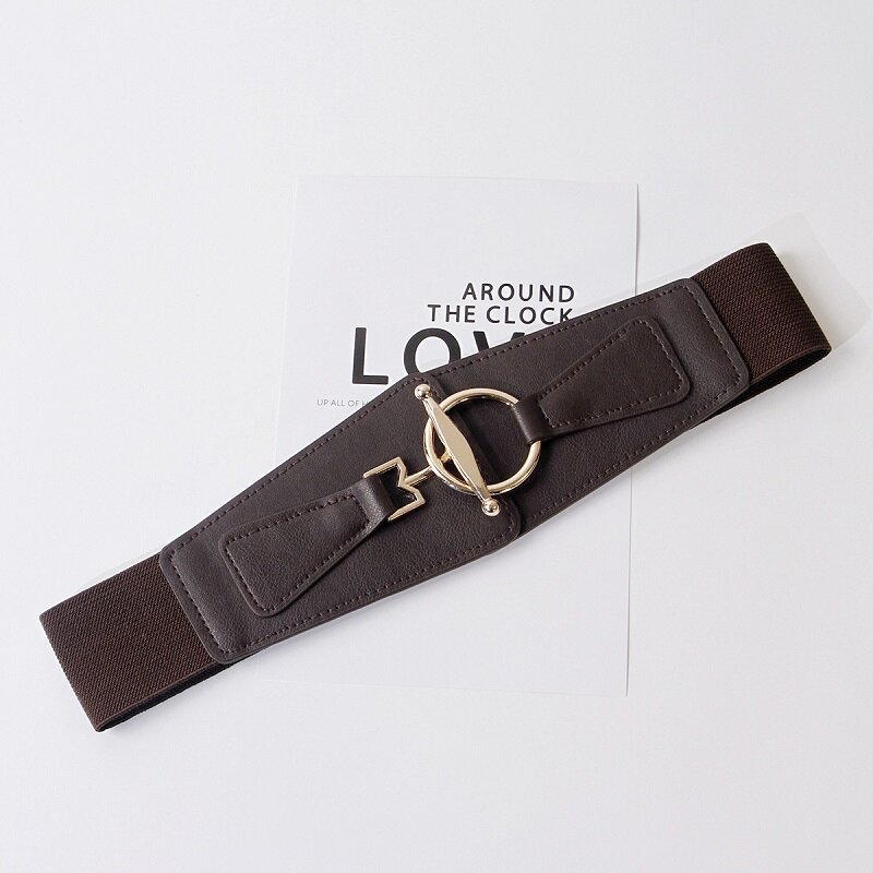 Cintura de couro PU ajustável para mulheres, estilo casaco elástico, fivela de metal dourado, cinto de cintura, nova moda, ZLY, 70cm, 85cm, 2024