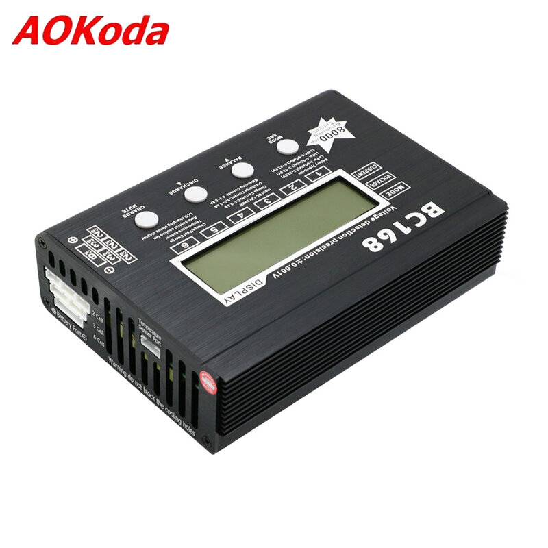 Aok bc168 1-6s 8a 200w 8000ma atual lcd intellective display equilíbrio carga/descarga lipo/bateria de lítio para rc modelo