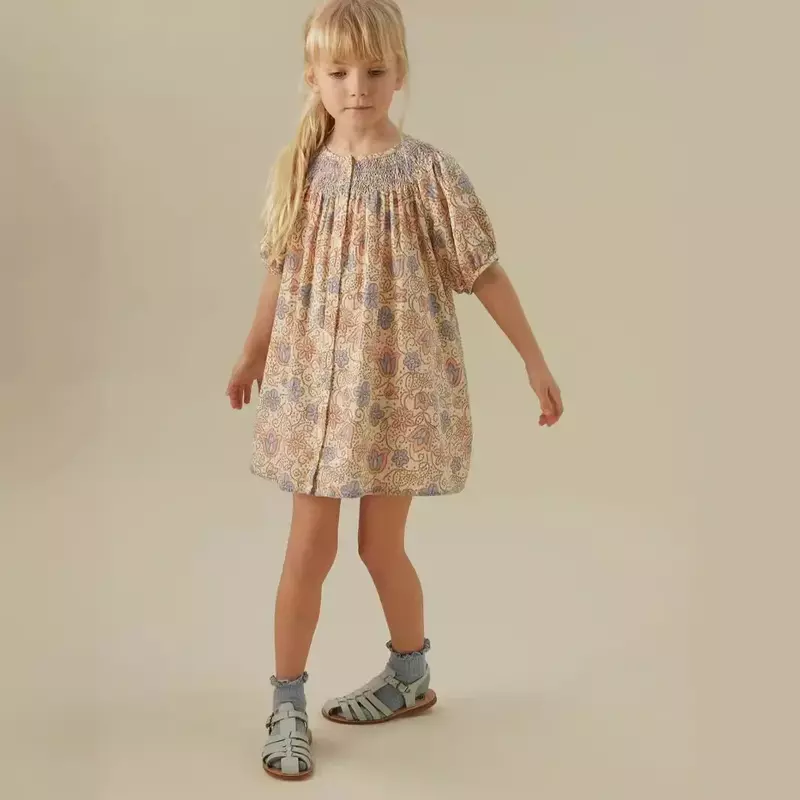 Платья для девочек Лето 2024 Apolina пасторальное платье с вышивкой для девочек платье принцессы