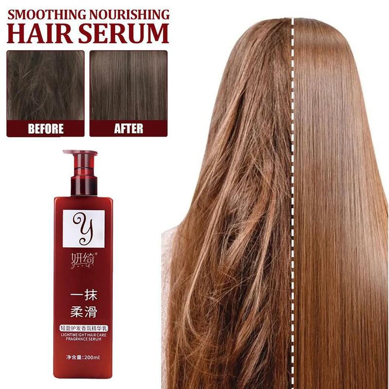 Après-shampoing lissant pour cheveux, crème de soin, parfum, essence capillaire, traitement lisse, 200ml, E9O1