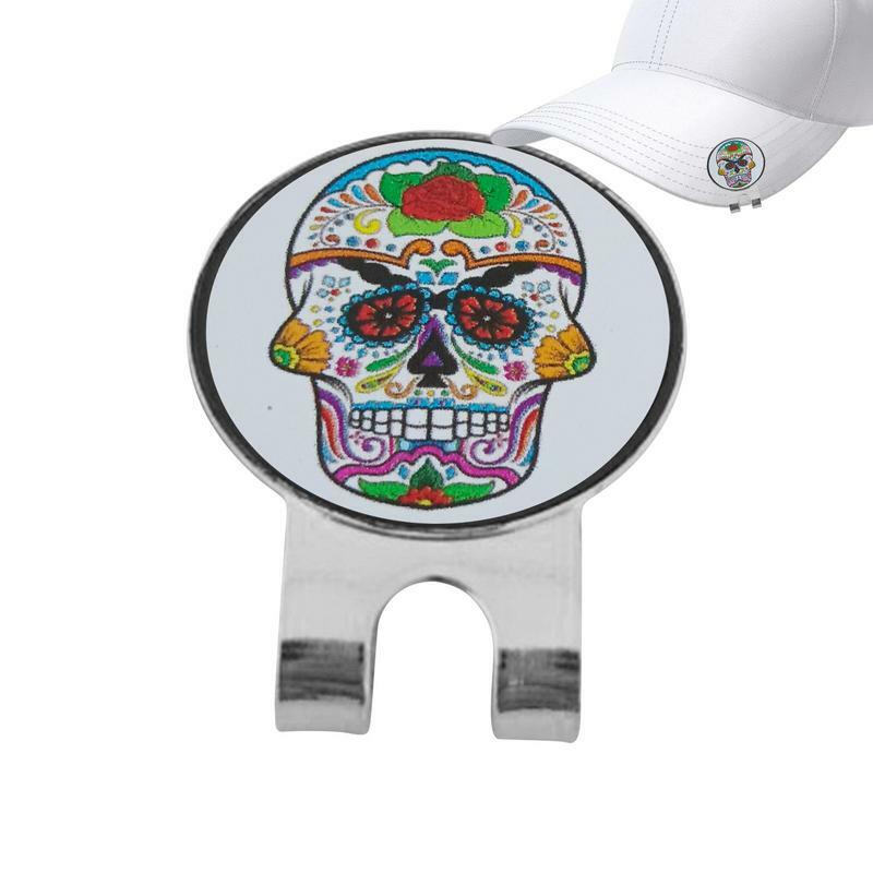 Skull Golf Ball Marker Golf Ball Magnetic Halloween Badge Strong Magnet Golf Supplies for Golf Enthusiasts Novices