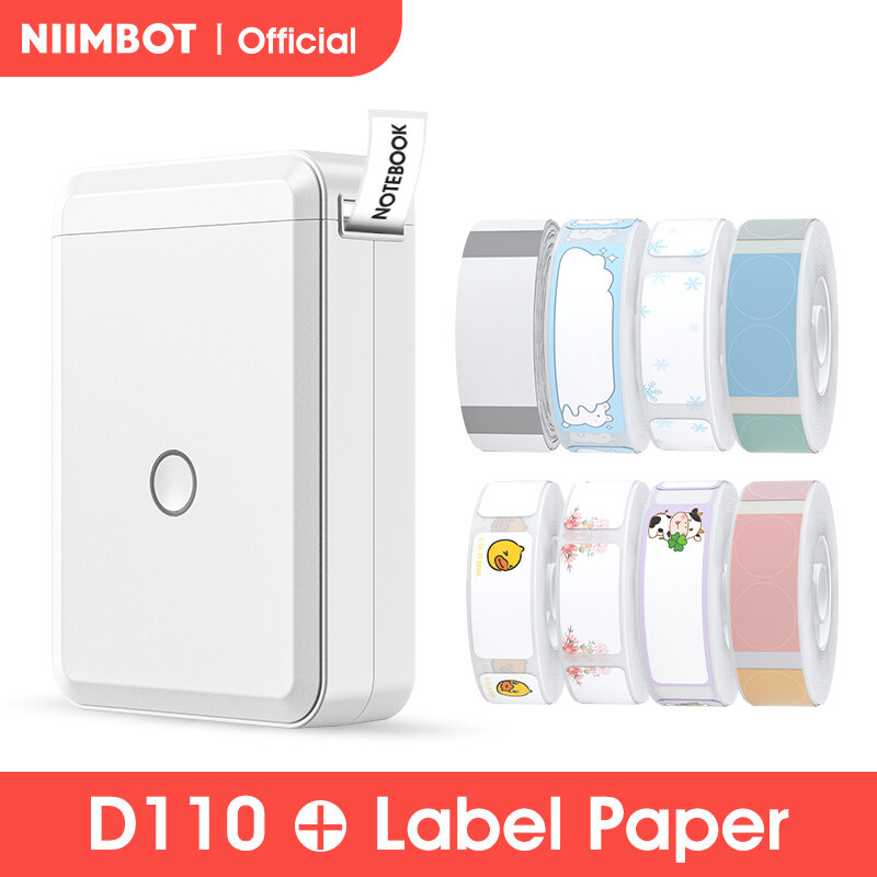 Niimbot Inteligente Portátil Impressora de Etiquetas, Mini Bolso Etiqueta Térmica Maker, Auto-adesivo, Home Office, D110, D11, D101
