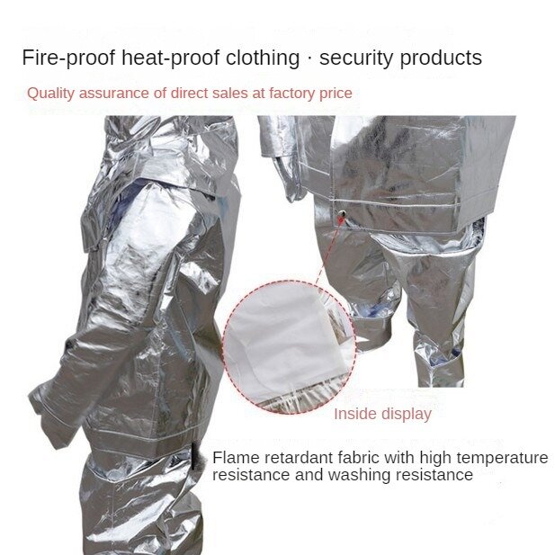 High Quality 1000 Degree Thermal Radiation Heat Resistant Aluminized Suit Fireproof Clothes firefighter uniform