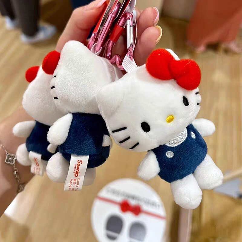 Kawaii Sanrio Hello Kitty Plush Keychain Love Buckle Plush Doll Bag Pendant Girly Mobile Phone Hanging Ornament Christmas Gifts