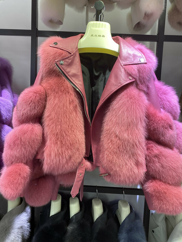 2023 Hot sales New Luxury Women Winter Real Fox Fur Coats High-End Natural Fox Fur Jacket Outwear