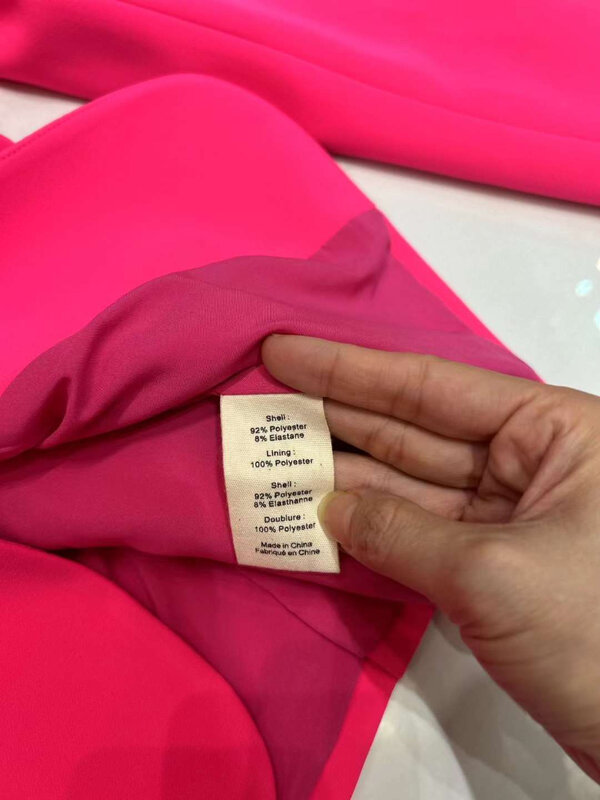 Blazer elegante de manga larga para mujer, conjunto de Top y pantalones de alta calidad, color rosa, primavera y verano, novedad de 2024