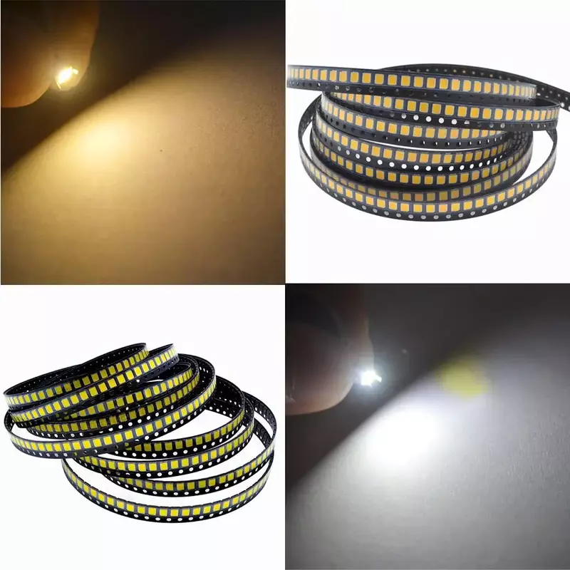 Perles de lampe LED SMT SMD 100 20-25strada, blanc, rouge, bleu, vert, jaune, puce DC 2835-1.8 V, diodes électroluminescentes, 3.6 pièces