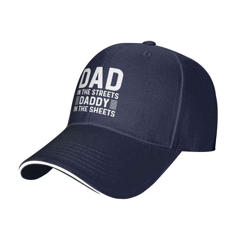 Ayah di jalan Daddy in The sheet topi untuk wanita topi ayah topi grafis Navy biru