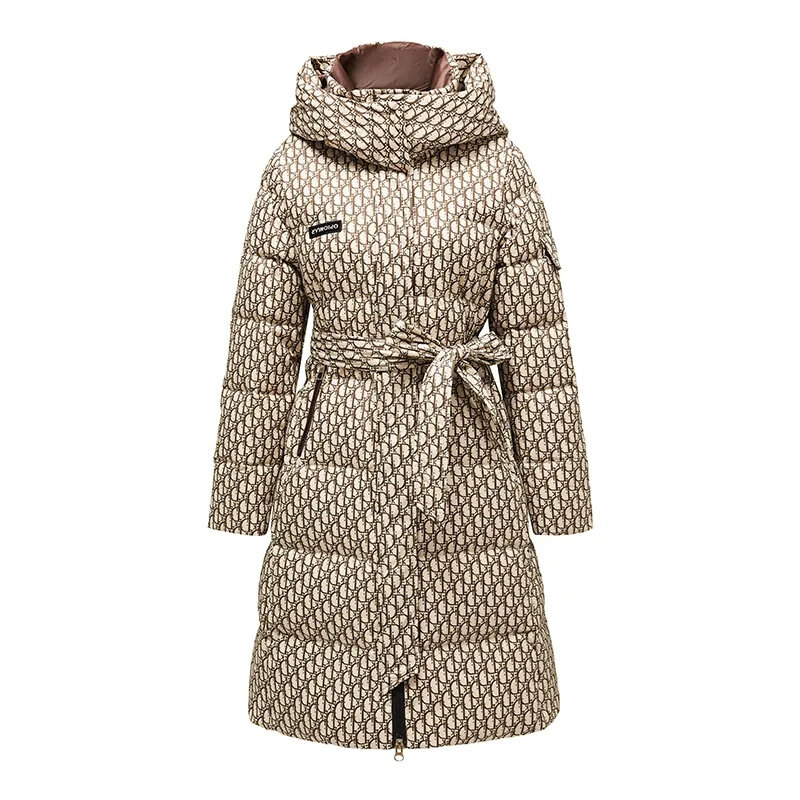 Veste en coton épaissi pour femme, longueur genou, manteau haut de gamme, nouvelle tendance d'hiver, 2023