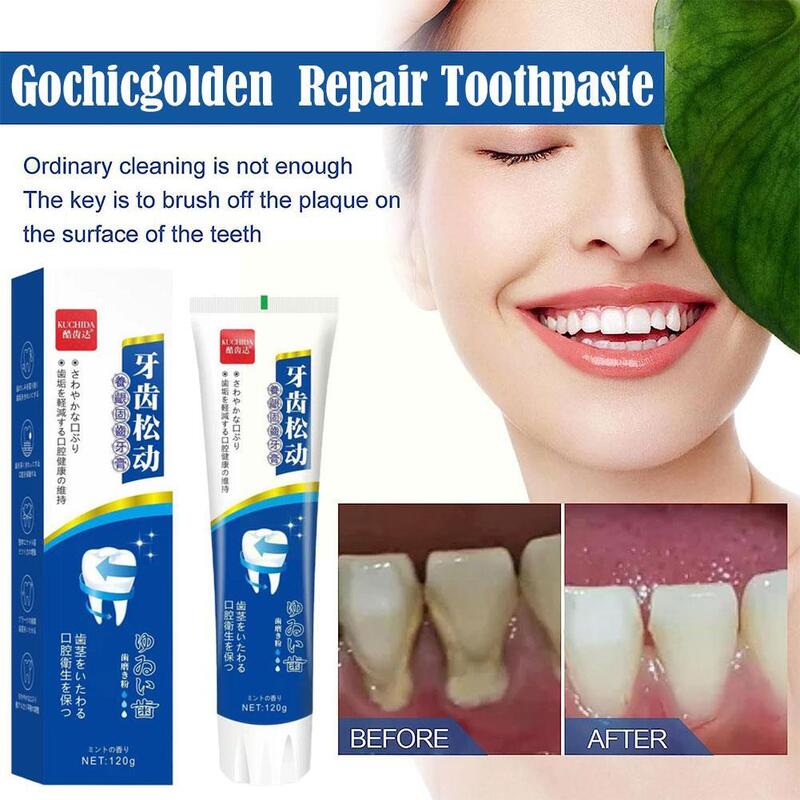 Длительное отбеливание дыхание Мятная Глубокая очистка зубная паста Диспенсер зубной пасты ремонт Gochicgolden Cream L1q5