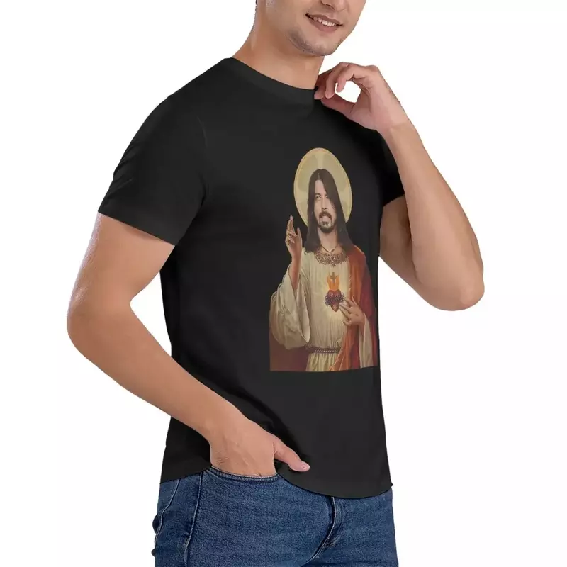 Dave Grohl Oversized Jesus T-Shirt, Roupa Masculina, Tops O-Gola, Camisas de Verão, Engraçado, S-6XL