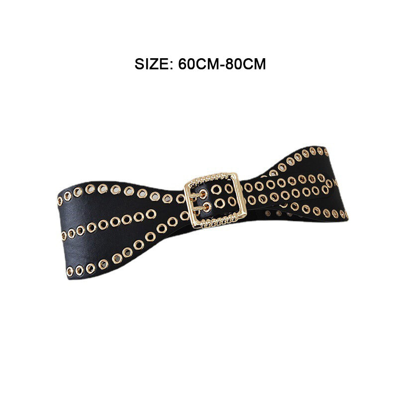 ZLY-Cinturón de cuero sintético para mujer, banda de cintura con decoración de Metal, hebilla de doble Pin de aleación, abrigo de lujo, estilo informal, novedad de 2022