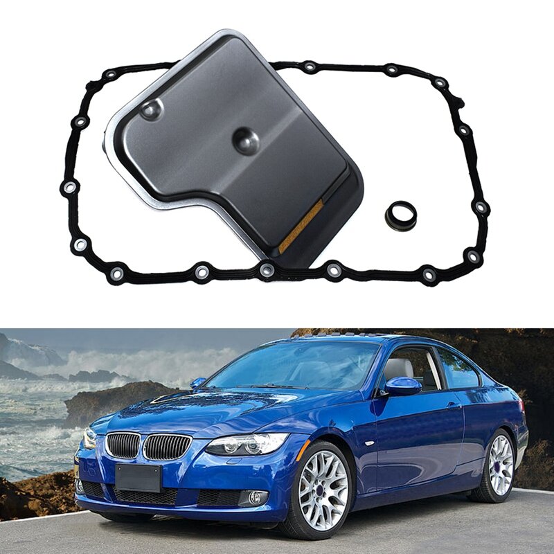 Фильтр и прокладка автоматической коробки передач черный и серебристый пластик + металлические автомобильные аксессуары для BMW X3 128I 328I Xdrive 2007-2013