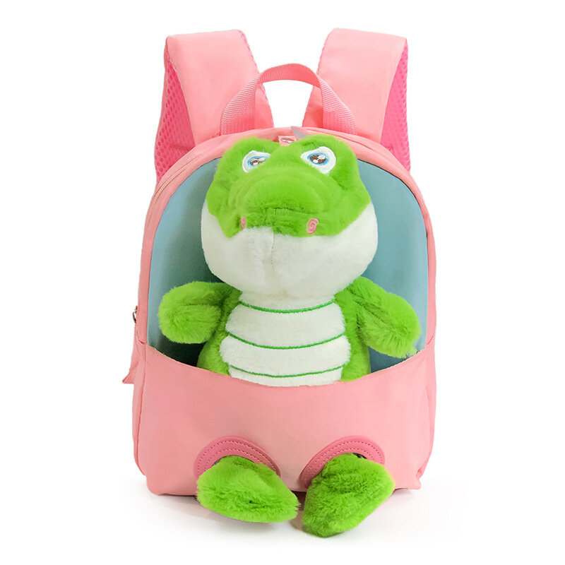 Creative Cute Crocodile Backpacks for Children Detachable Plush Doll Boy's Small Kids Backpack New Lovely School Bags рюкзак