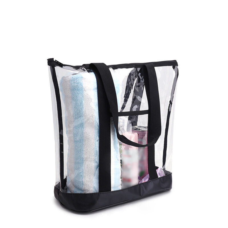 Convenient Through Clear Bag Heavy-Duty Water-Resistant Tote For Beach Heavy-Duty Reinforced Handles