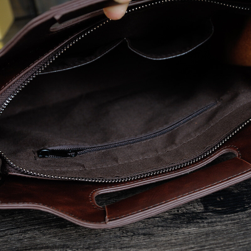Business PU Leather Briefcases Men Luxury Office Handbag Large Capacity Shoulder Messenger Bag Male Casual File Tote Bag