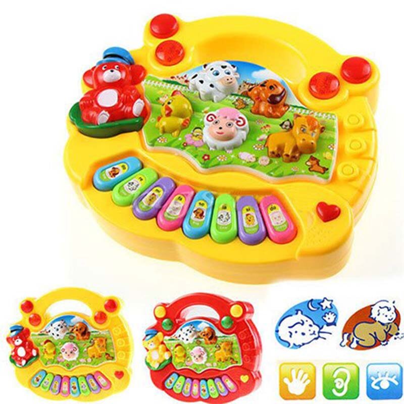 Early Education 1 Year Olds Baby Toy Animal Farm Piano Music Developmental Toys Baby Musical Instrument For Children & Kids Boys