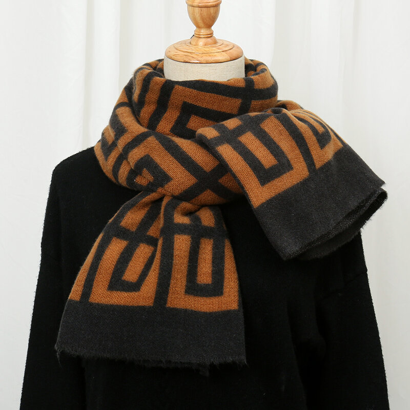 Bufanda de invierno de marca de lujo para mujer, chales de Cachemira con estampado de diseño de Pashmina, bufandas suaves para invierno