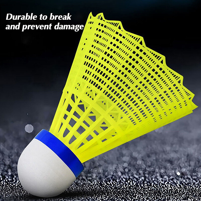 Balle de badminton en plastique durable, couleur jaune et blanche, pour étudiant, 1 pièce