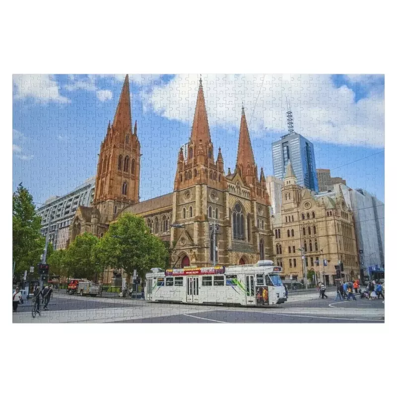 Downtown Melbourne Jigsaw Puzzle Wooden Boxes Personalized Name Puzzle