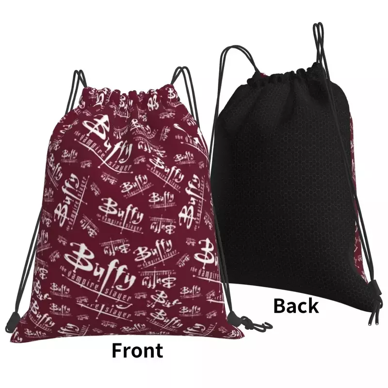 Buffy The Vampire Slay Backpacks Casual Portable Drawstring Bag Drawstring Bundle Pocket Storage Bag Book Bags For Travel School