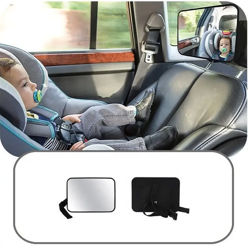 مرآة رؤية خلفية للسيارة قابلة للتعديل للرضع والطفل ، مرآة أمان واسعة ، شاشة مسند الرأس ، تصميم داخلي ، جودة عالية