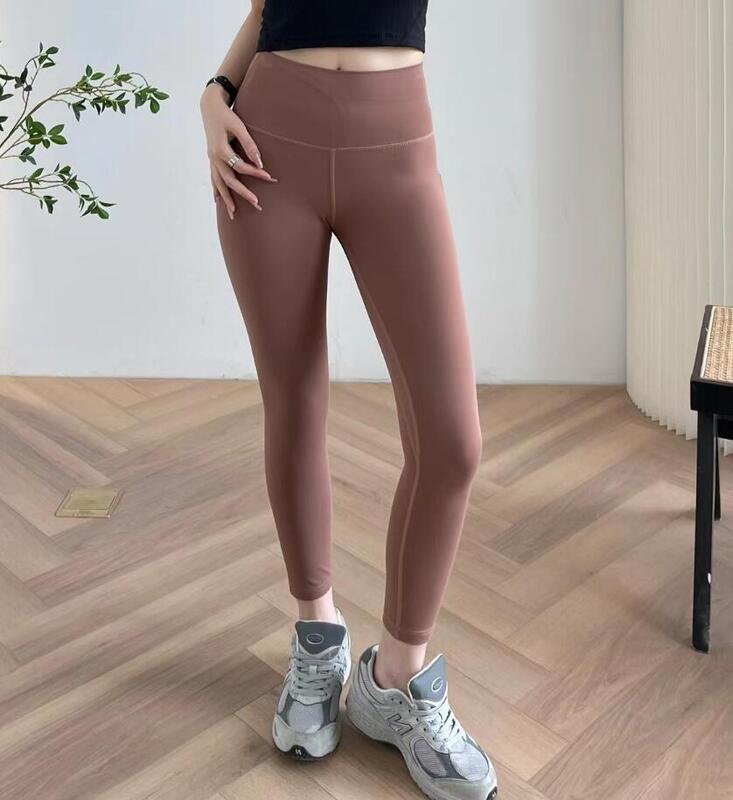 Legging ketat wanita, celana Fitness pinggang tinggi pakaian olahraga XS S M L