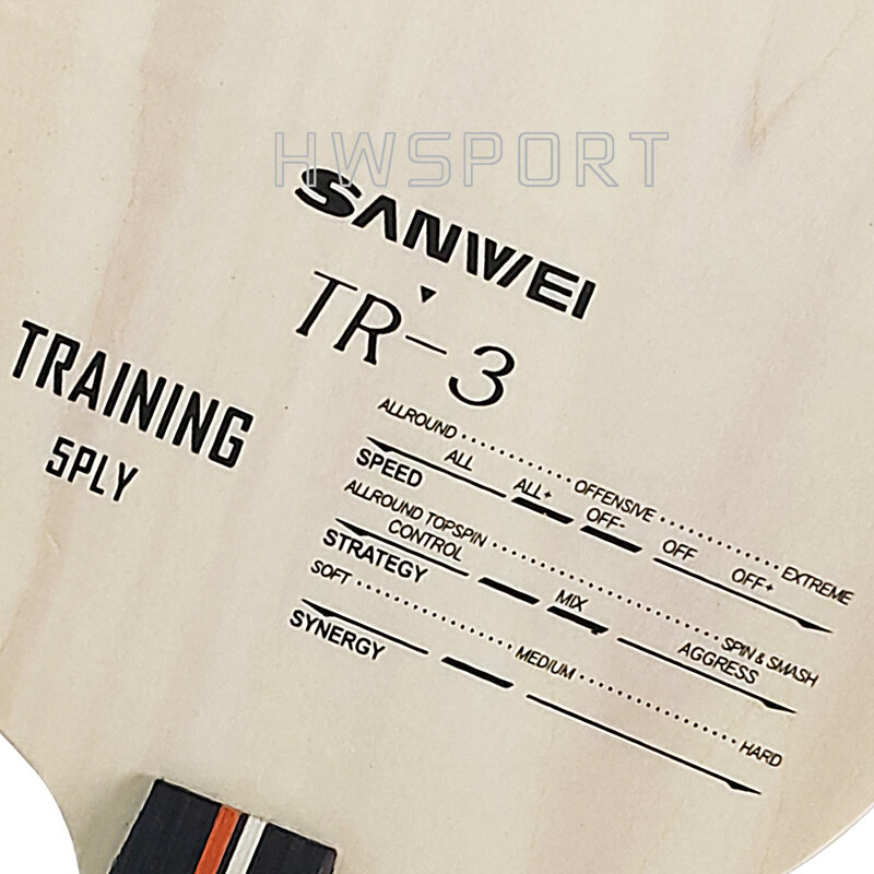 Sanwei TR-3テーブルテニスブレードエラスティック5プライウッドタッピングブレード、優れた制御付き