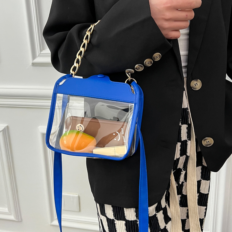 الصيف حقيبة بلاستيكية شفافة 2022 المرأة الجديدة حقيبة موضة جديدة حقيبة من الجيلاتين الكتف حقيبة ساعي المرأة صندوق مربع صغير