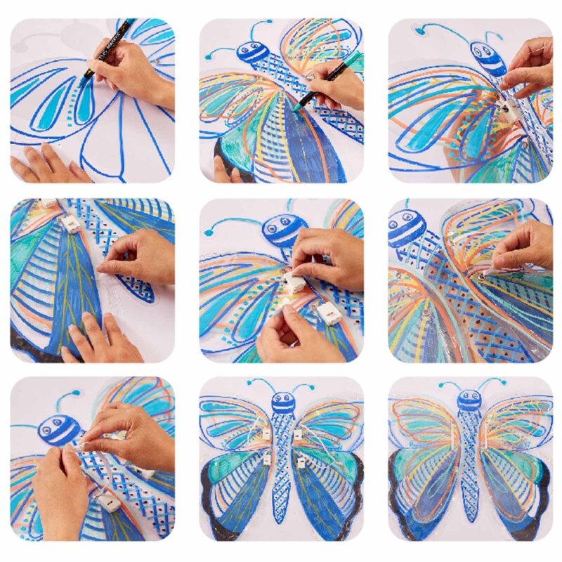 Princesa para asas borboleta led diy asas artesanato kits brinquedo asas fadas crianças meninas favor traje