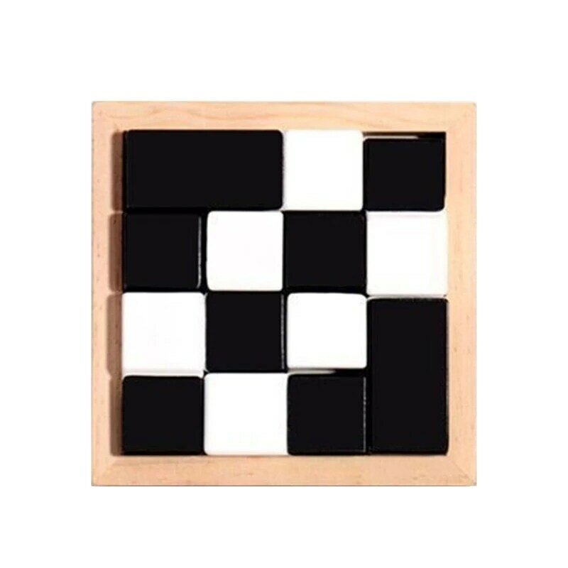 Kids Block Toy Black White Block Puzzle Toy Building Block Toy Hand Eye Coordination Training Toy for DropShipping